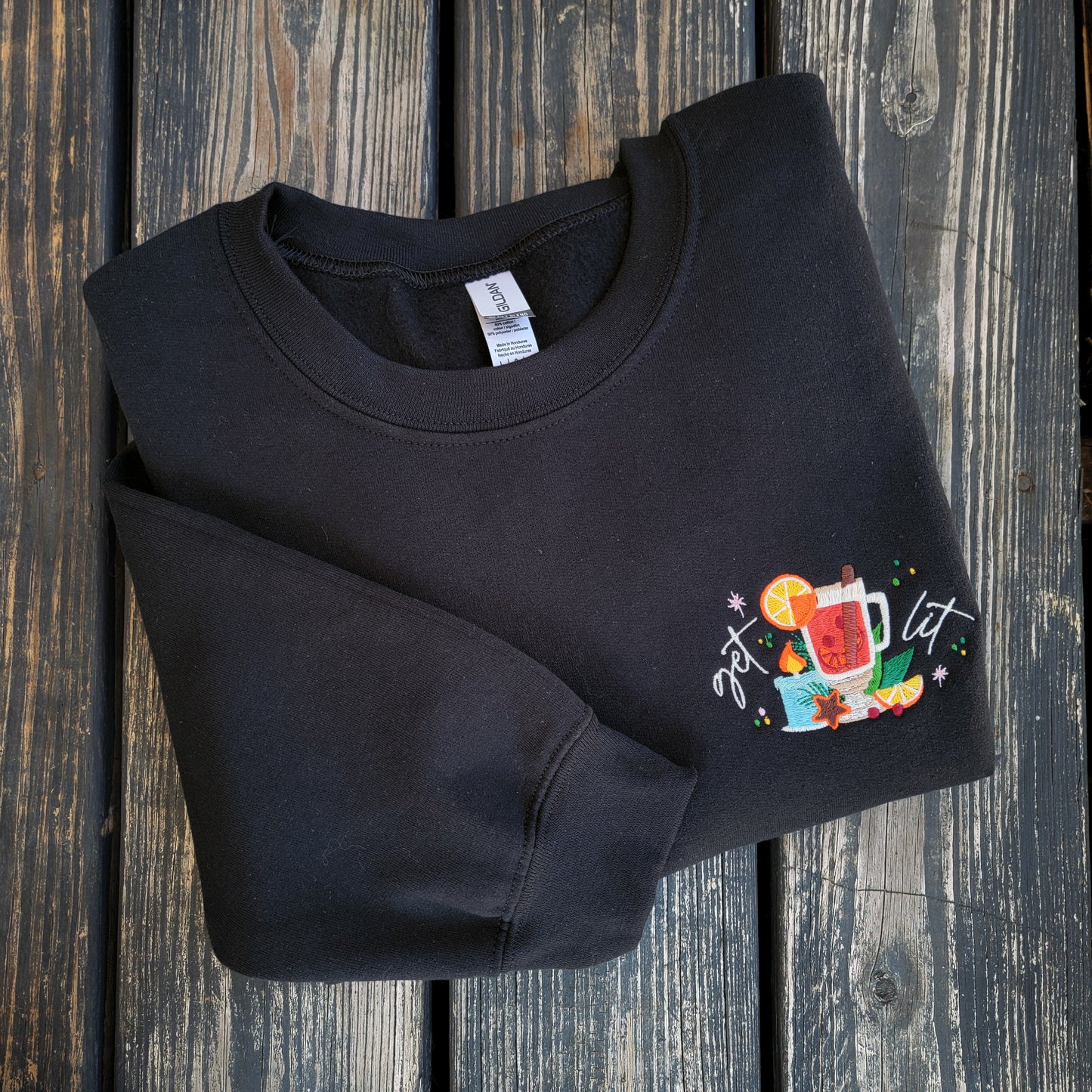 Get Lit, Mulled Wine - Embroidered Crewneck