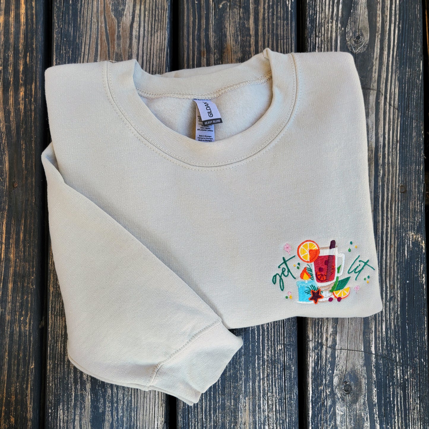Get Lit, Mulled Wine - Embroidered Crewneck