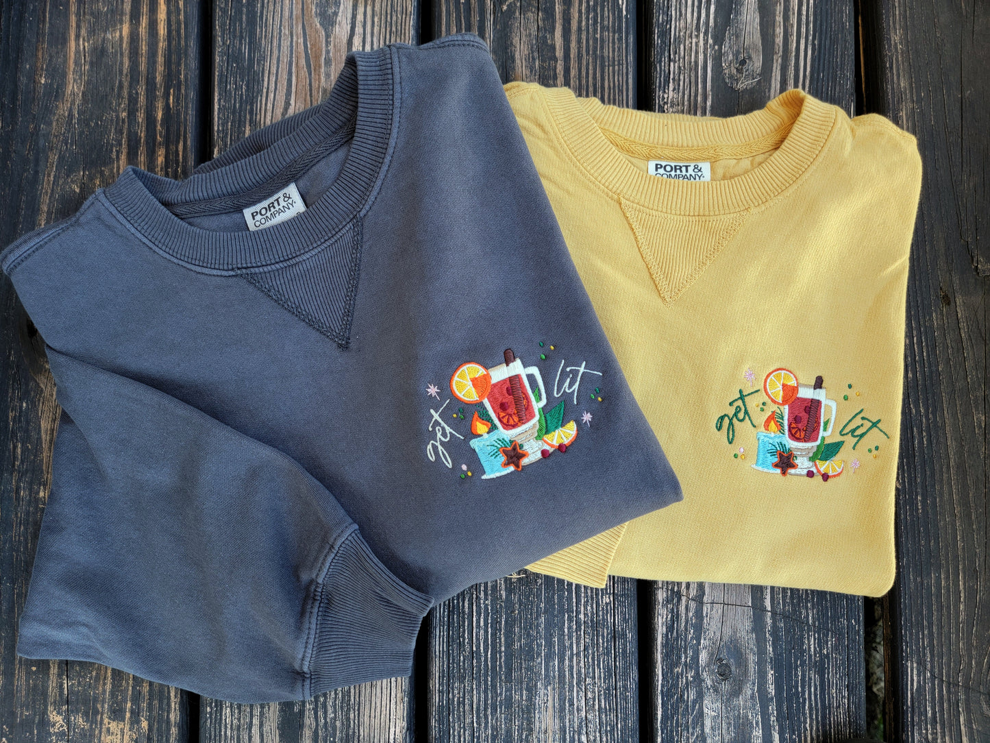 Get Lit, Mulled Wine - Embroidered Crewneck