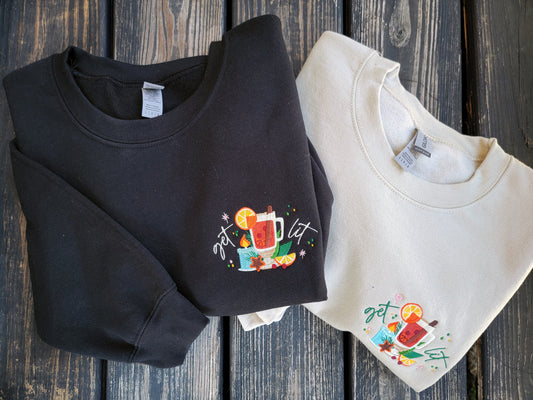 Get Lit, Mulled Wine - Embroidered Crewneck
