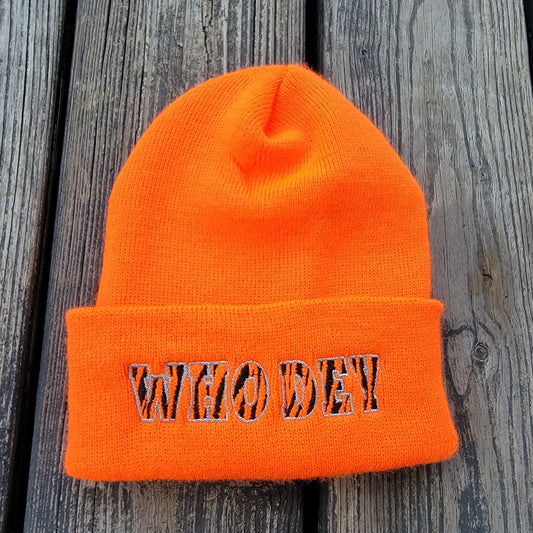 WHO DEY - ORANGE BEANIE