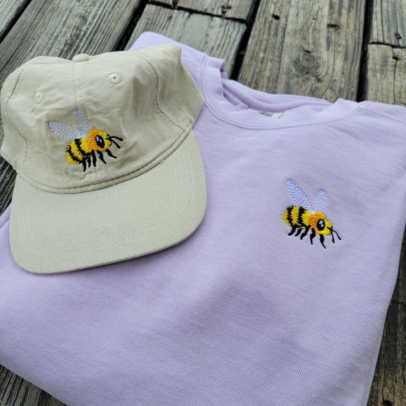 FuzzyBuzzyBee- Light Corduroy Dad Cap