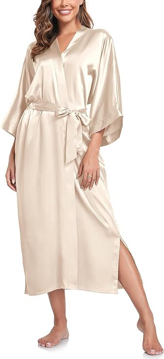 Long Kimono Satin Robe