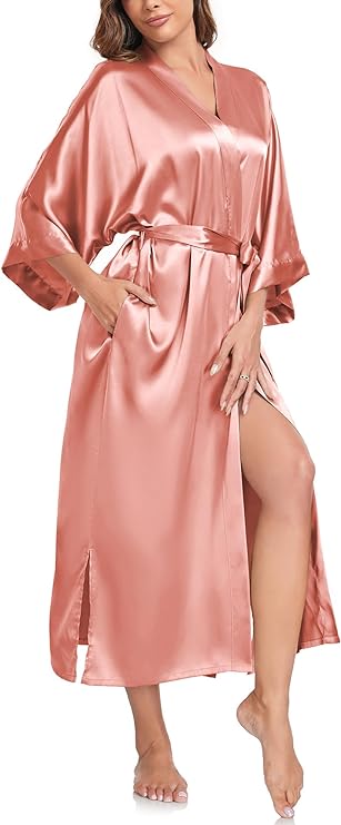 Long Kimono Satin Robe
