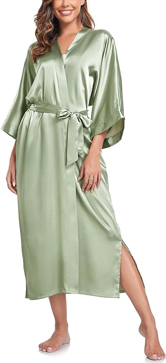 Long Kimono Satin Robe