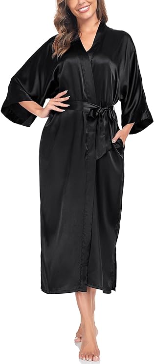 Long Kimono Satin Robe