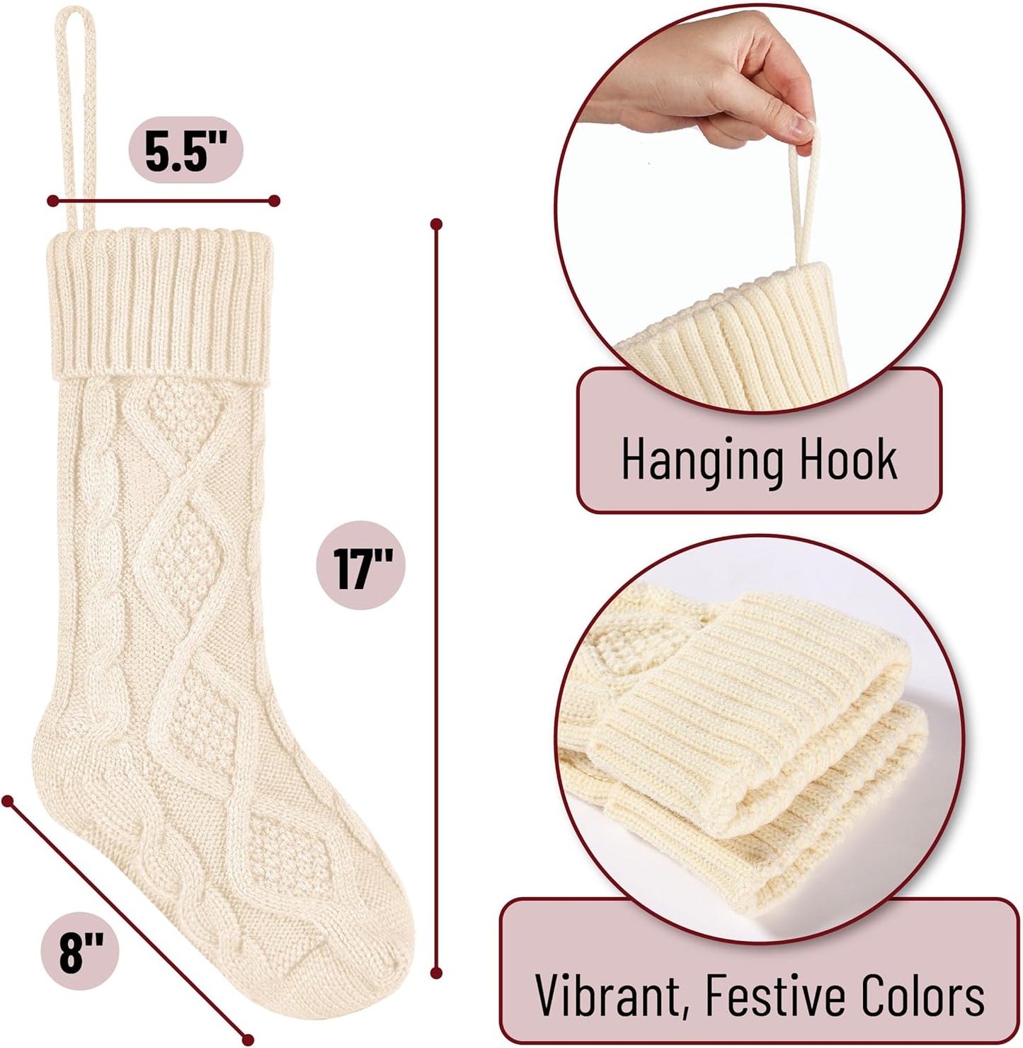 Personalized Cable Knit Christmas Stocking
