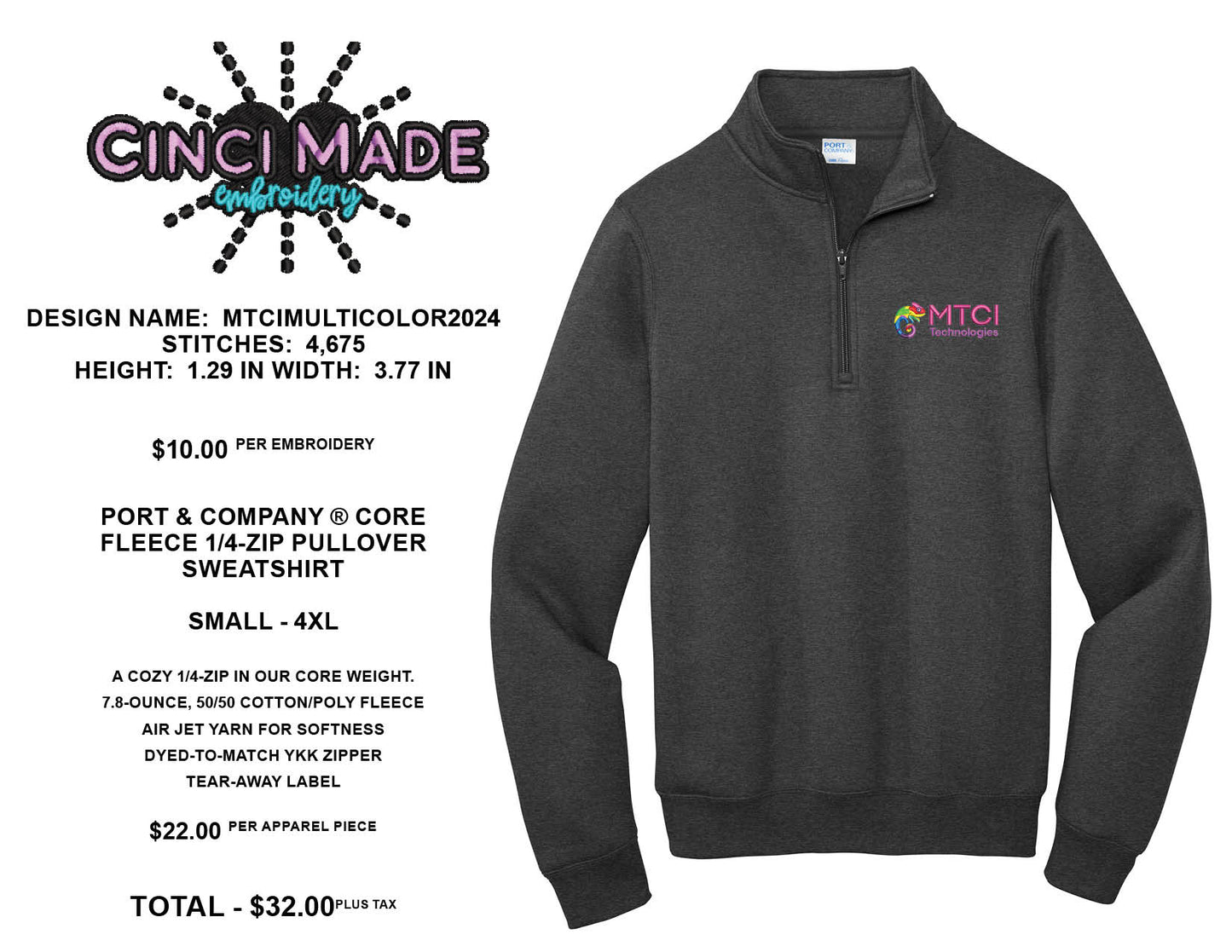 MTCi-MultiColor Logo - 1/4 Zip