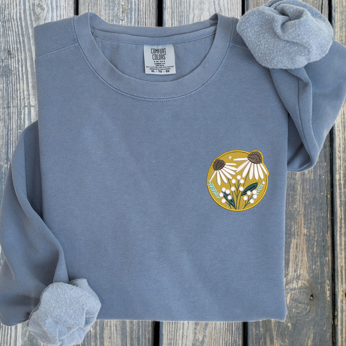 Customizable Flower Patch - Comfort Colors ® Ring Spun Crewneck Sweatshirt