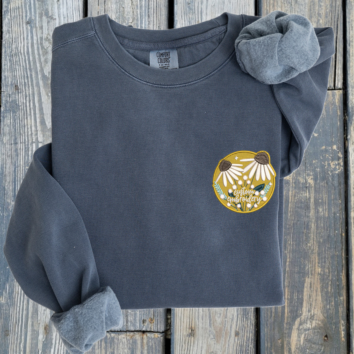 Customizable Flower Patch - Comfort Colors ® Ring Spun Crewneck Sweatshirt
