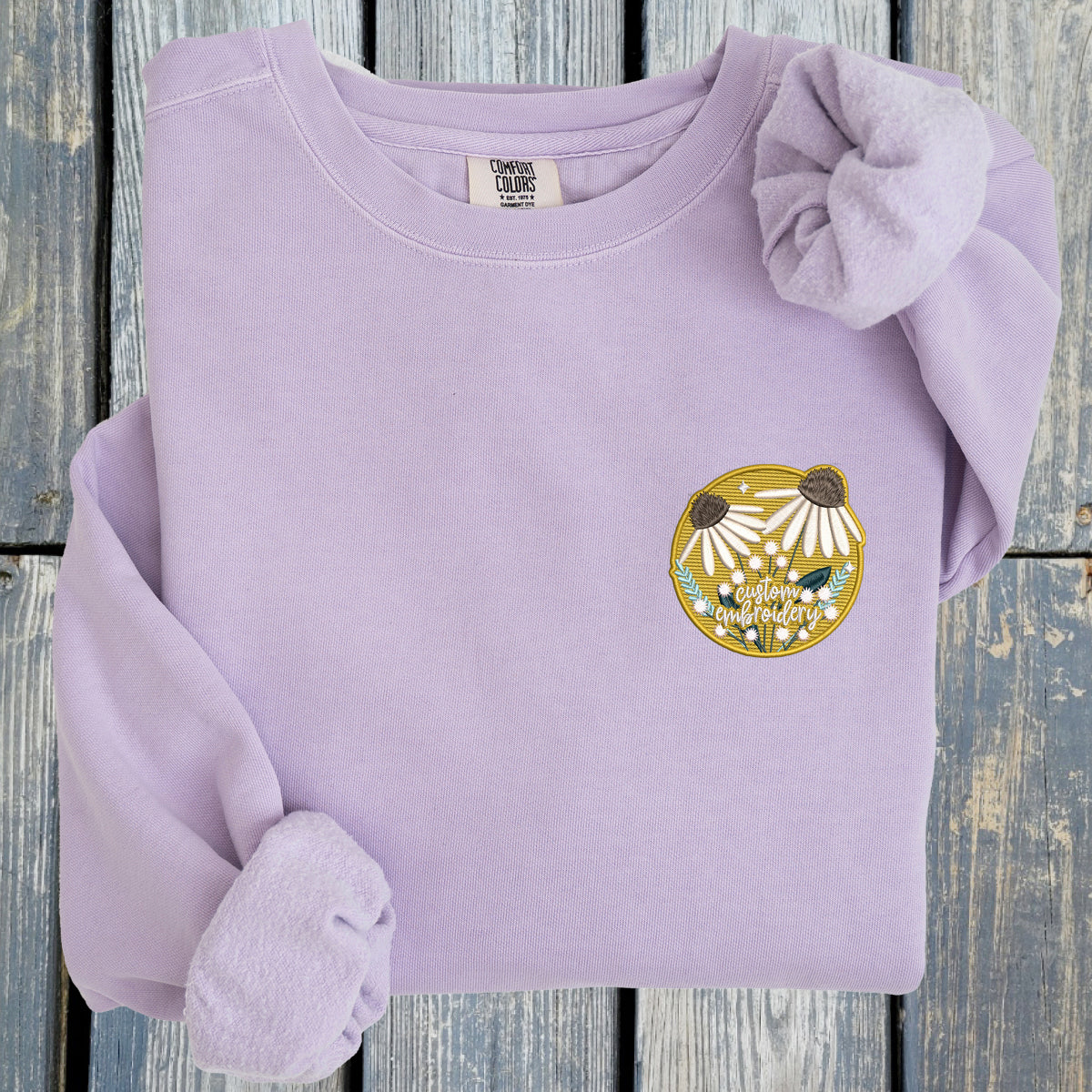 Customizable Flower Patch - Comfort Colors ® Ring Spun Crewneck Sweatshirt