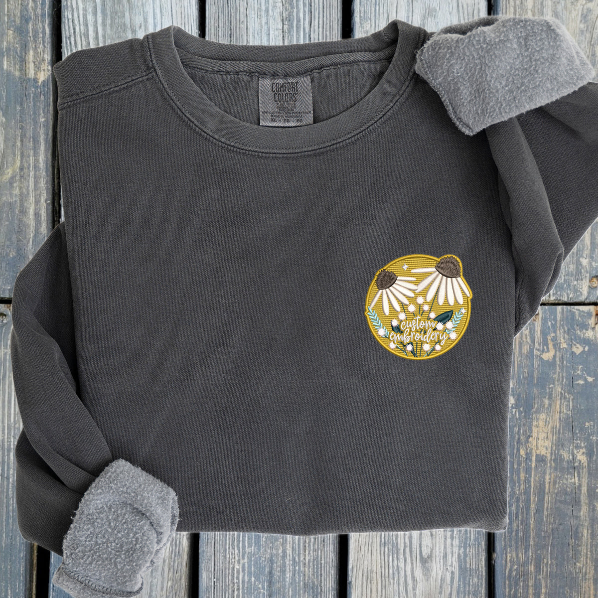 Customizable Flower Patch - Comfort Colors ® Ring Spun Crewneck Sweatshirt