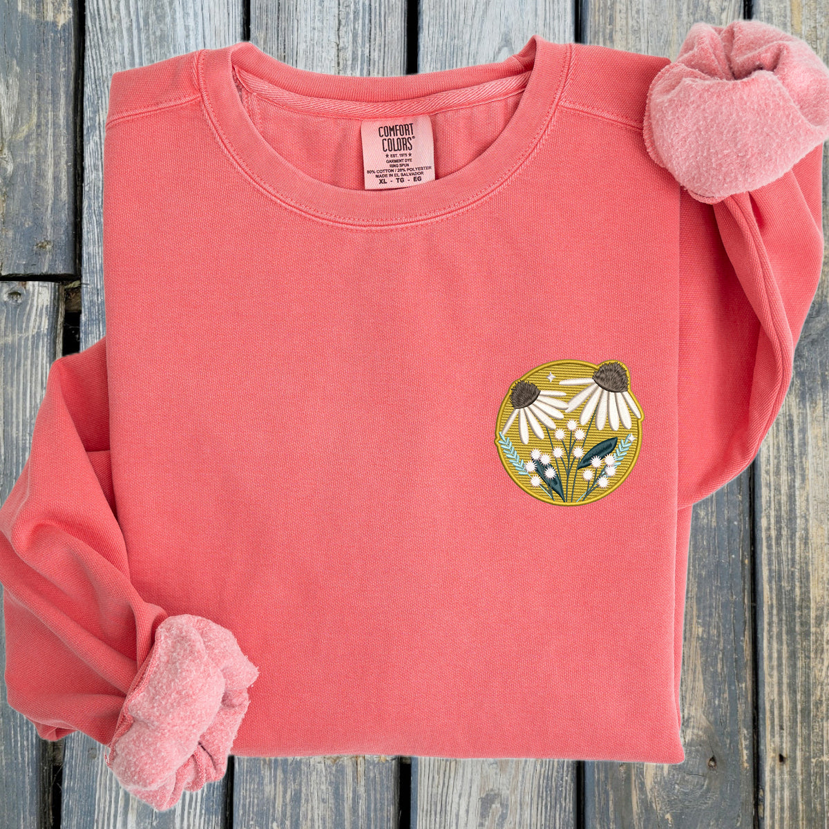 Customizable Flower Patch - Comfort Colors ® Ring Spun Crewneck Sweatshirt