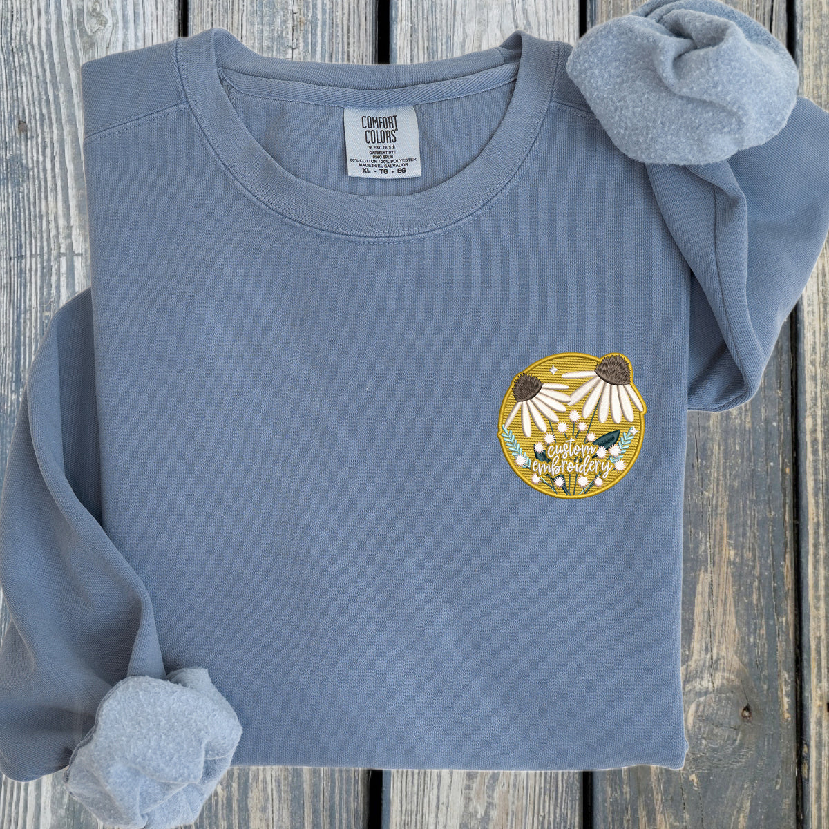 Customizable Flower Patch - Comfort Colors ® Ring Spun Crewneck Sweatshirt