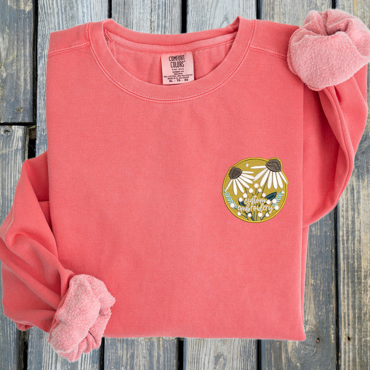 Customizable Flower Patch - Comfort Colors ® Ring Spun Crewneck Sweatshirt