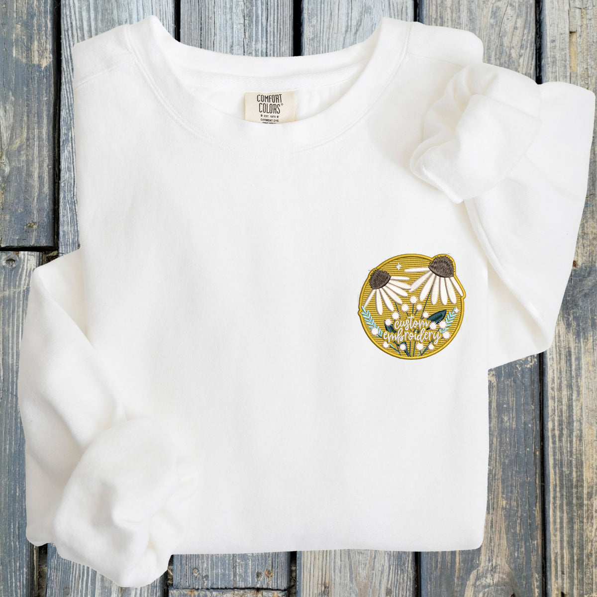 Customizable Flower Patch - Comfort Colors ® Ring Spun Crewneck Sweatshirt