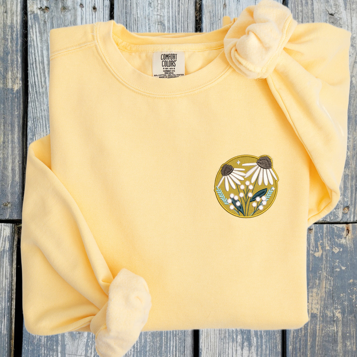 Customizable Flower Patch - Comfort Colors ® Ring Spun Crewneck Sweatshirt