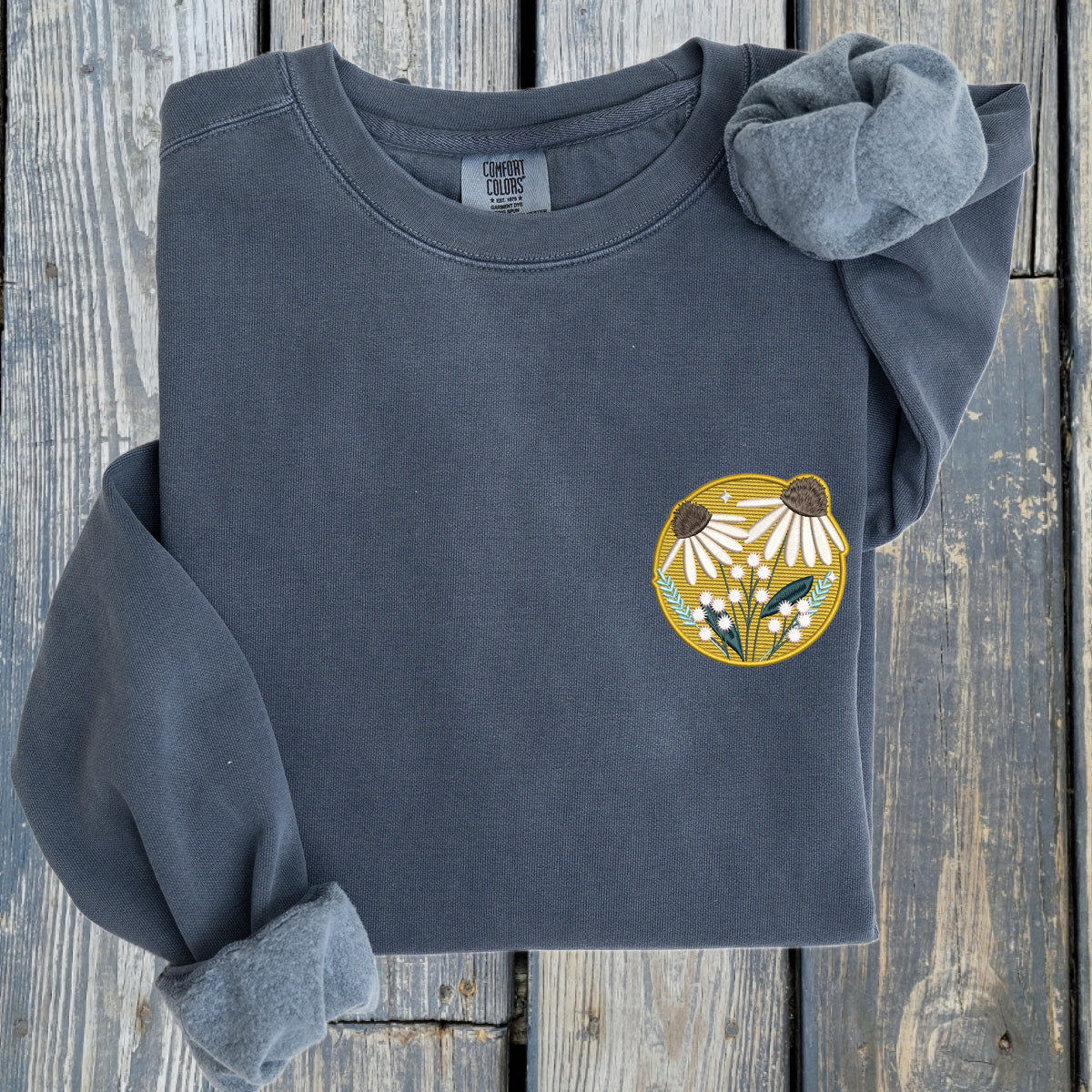 Customizable Flower Patch - Comfort Colors ® Ring Spun Crewneck Sweatshirt