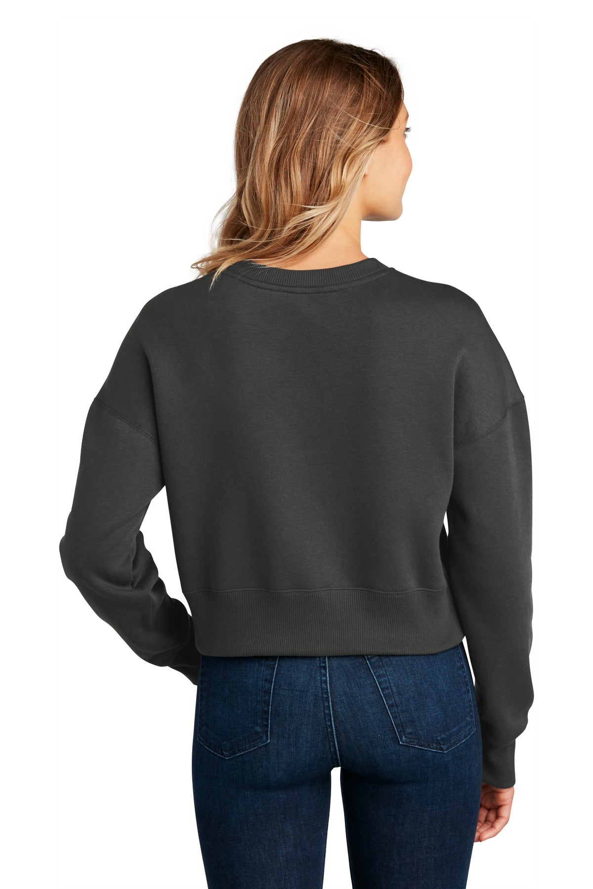 District Women's Perfect Weight Fleece Cropped Crew - BEYOUTIFUL - DT1105