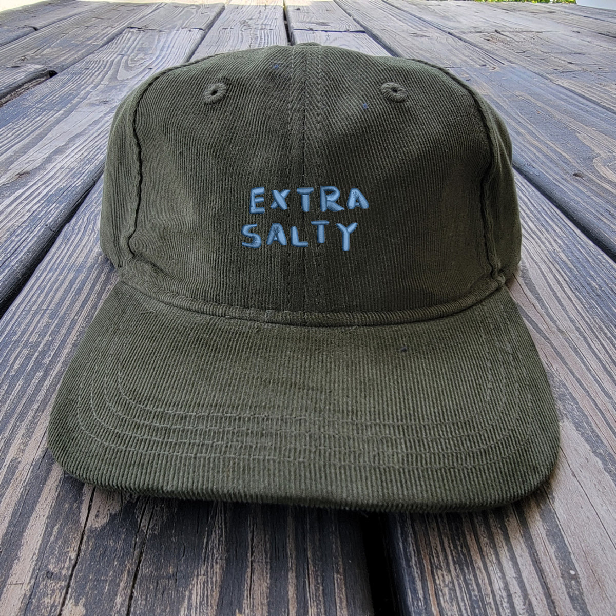 Extra Salty - Light Corduroy Dad Cap - Water Bottle Blue