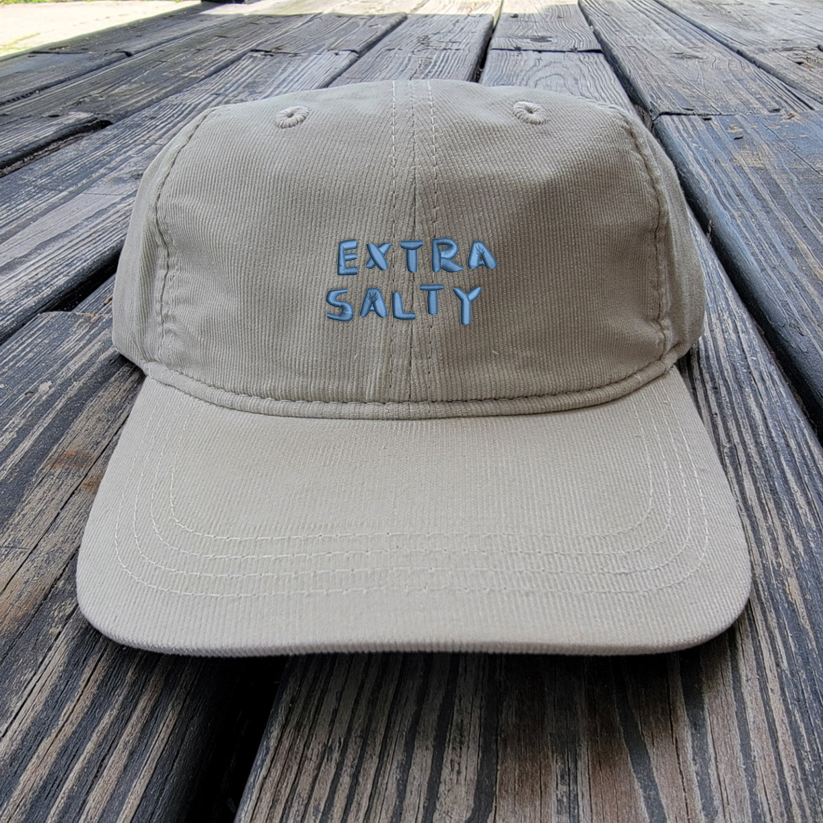 Extra Salty - Light Corduroy Dad Cap - Water Bottle Blue