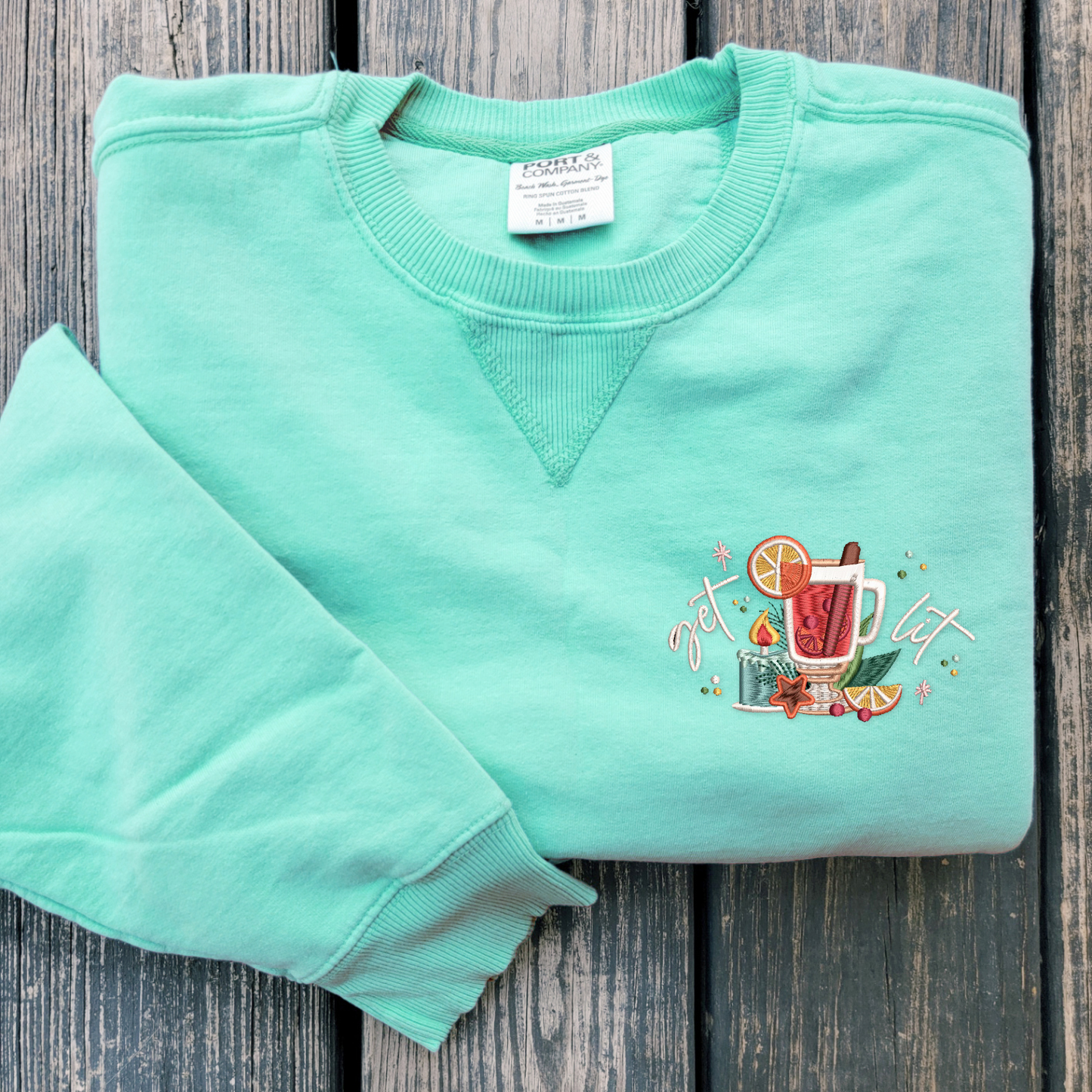 Get Lit, Mulled Wine - Embroidered Crewneck