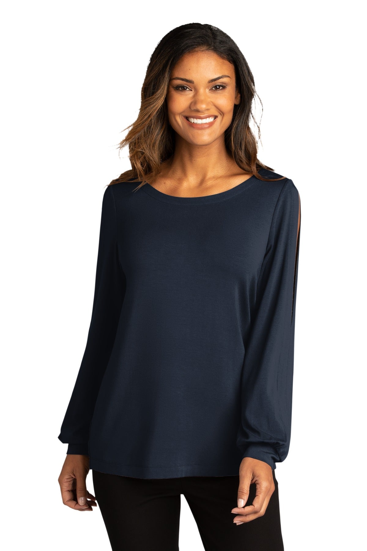 BGR - Port Authority Ladies Luxe Knit Jewel Neck Top. LK5600