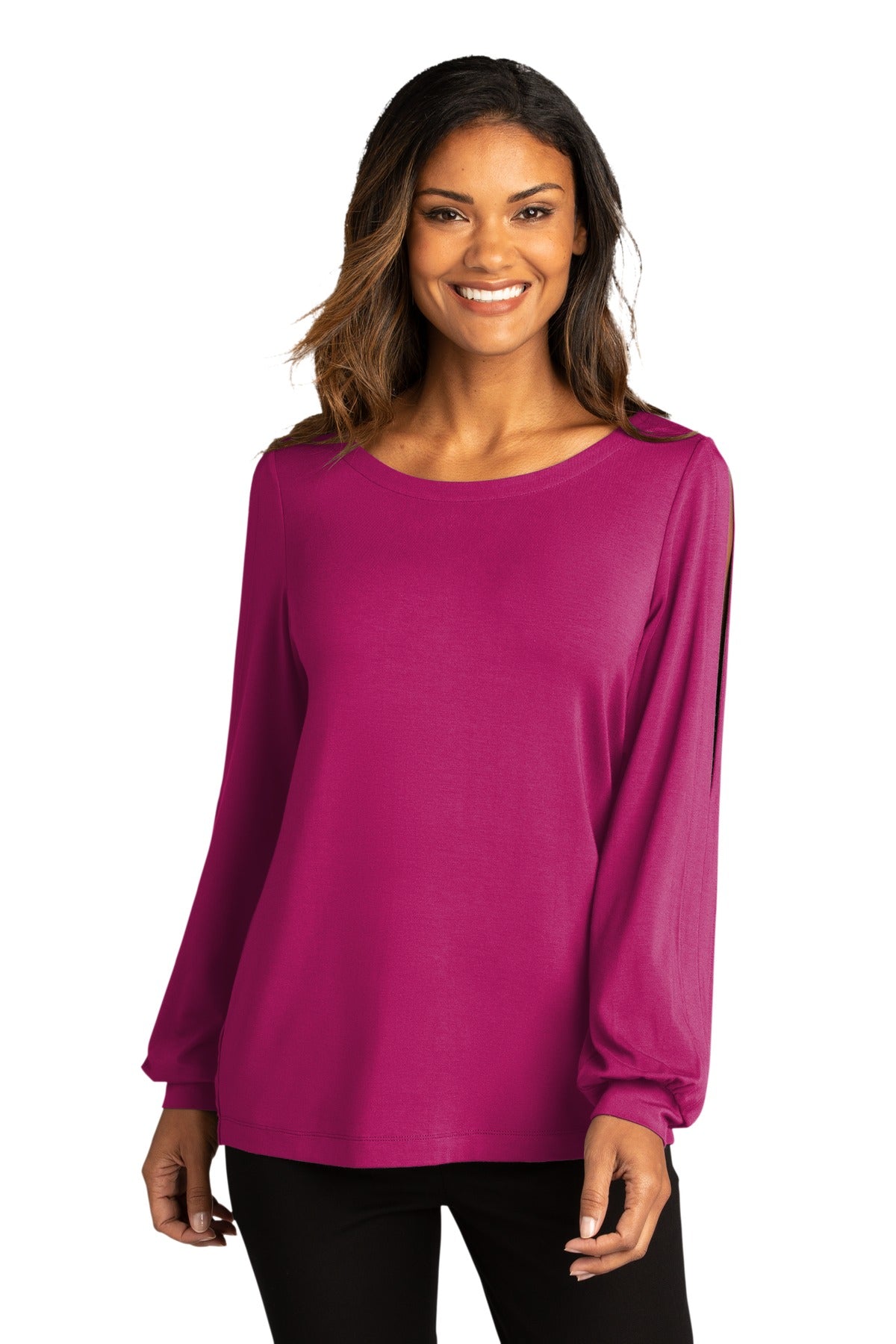 BGR - Port Authority Ladies Luxe Knit Jewel Neck Top. LK5600