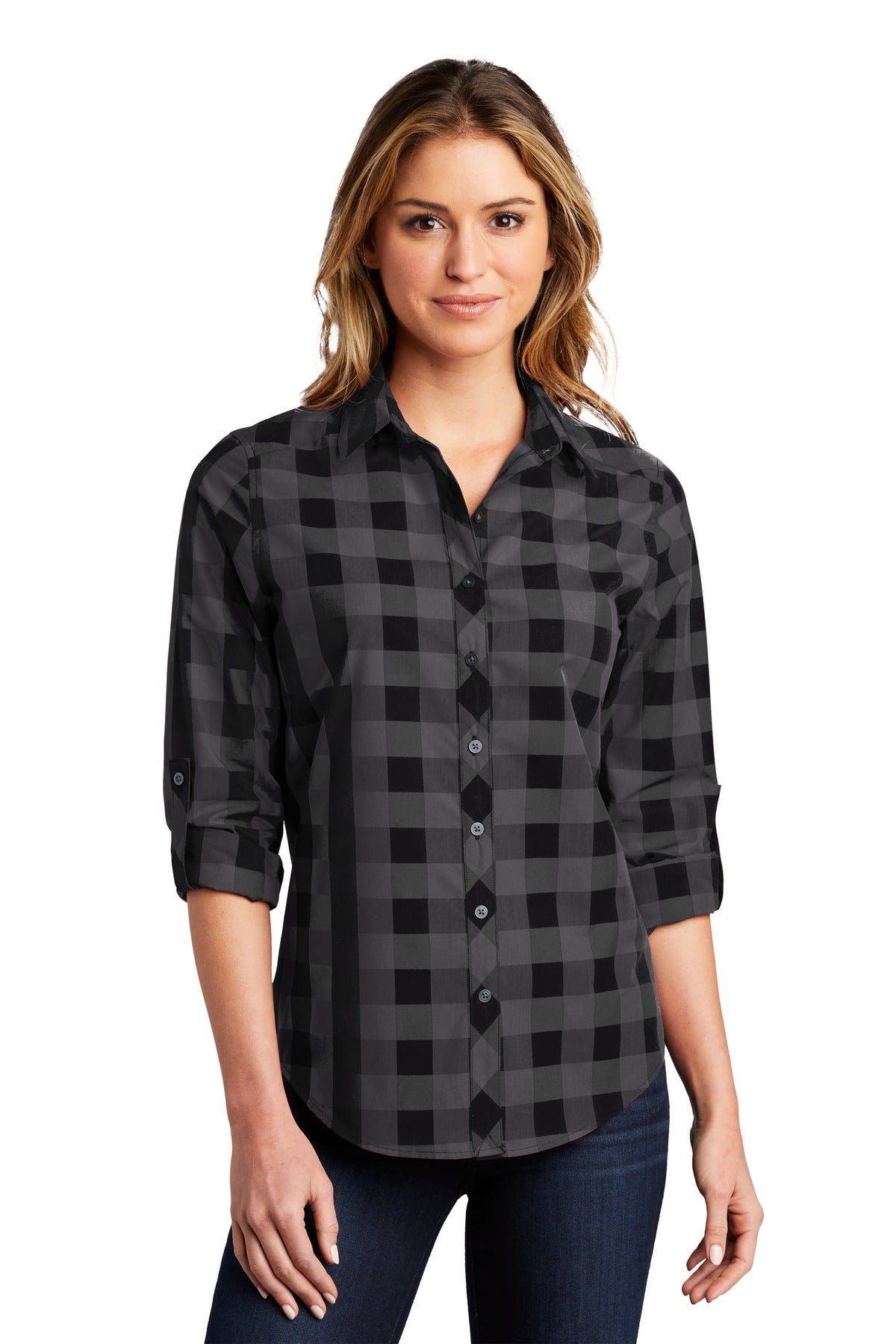 BGR - Port Authority Ladies Everyday Plaid Shirt. LW670