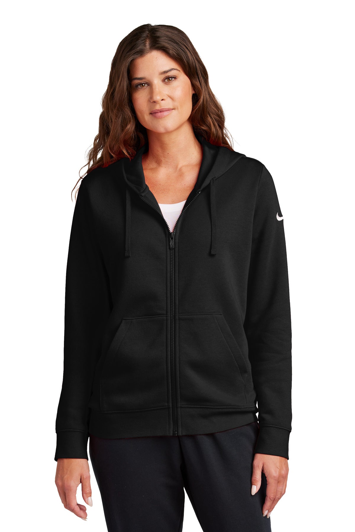 BGR - Nike Ladies Club Fleece Sleeve Swoosh Full-Zip Hoodie NKFD9890