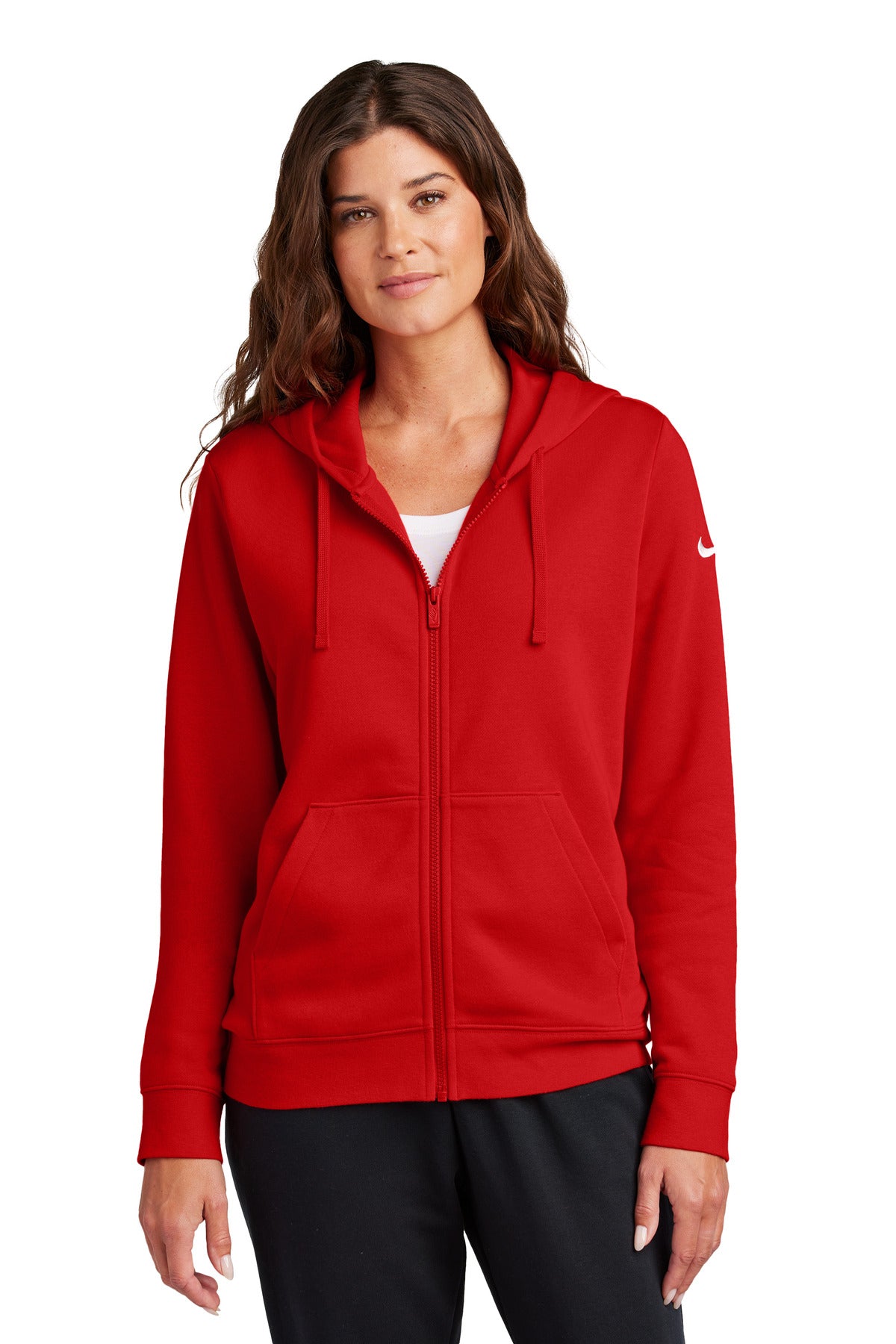 BGR - Nike Ladies Club Fleece Sleeve Swoosh Full-Zip Hoodie NKFD9890