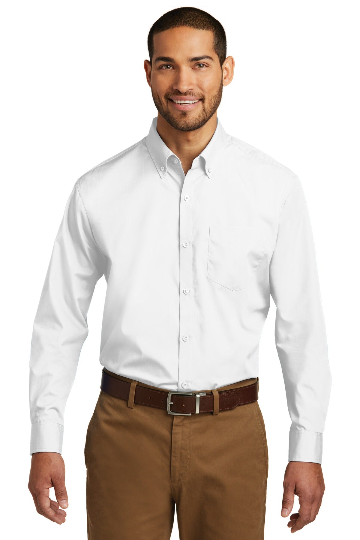 BGR - Port Authority Tall Long Sleeve Carefree Poplin Shirt. TW100