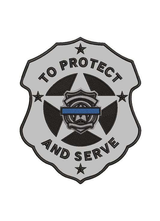 To Protect and Serve - Shield - Large Center Back