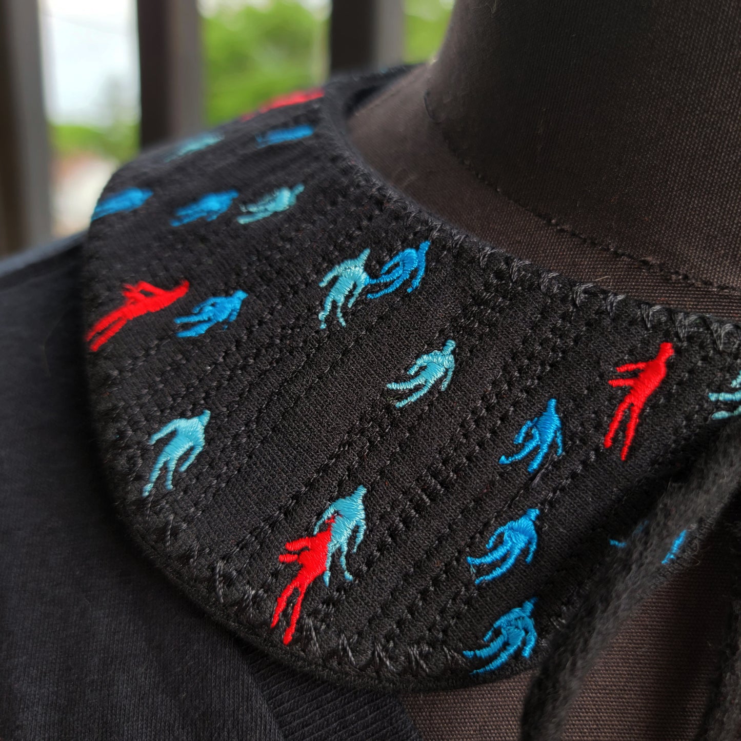 Rising/Falling Figures, Detached Peter Pan Collar - Bright Eyes Inspired Embroidered Collar