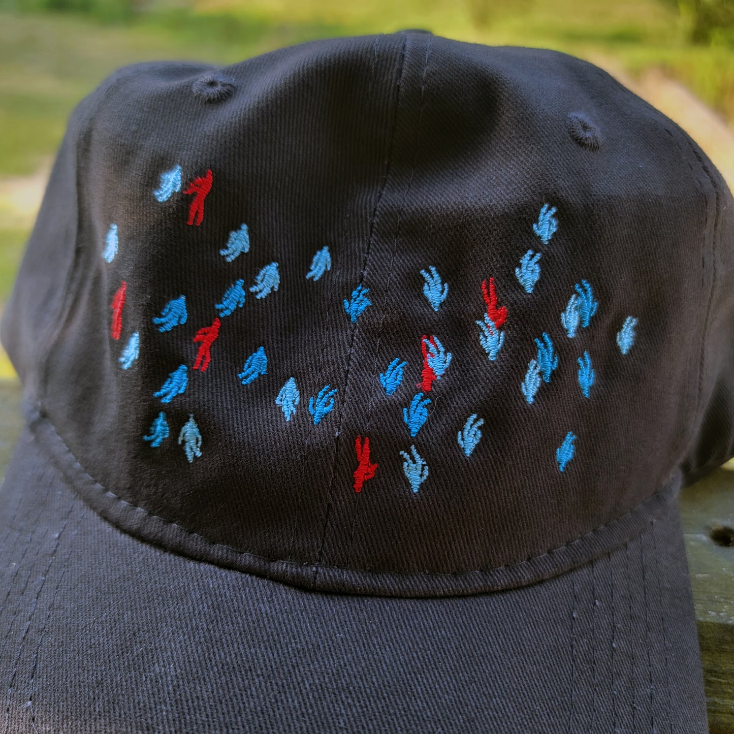 Rising/Falling Figures Brushed Twill Cap - Bright Eyes Inspired Embroidered Brushed Twill Cap