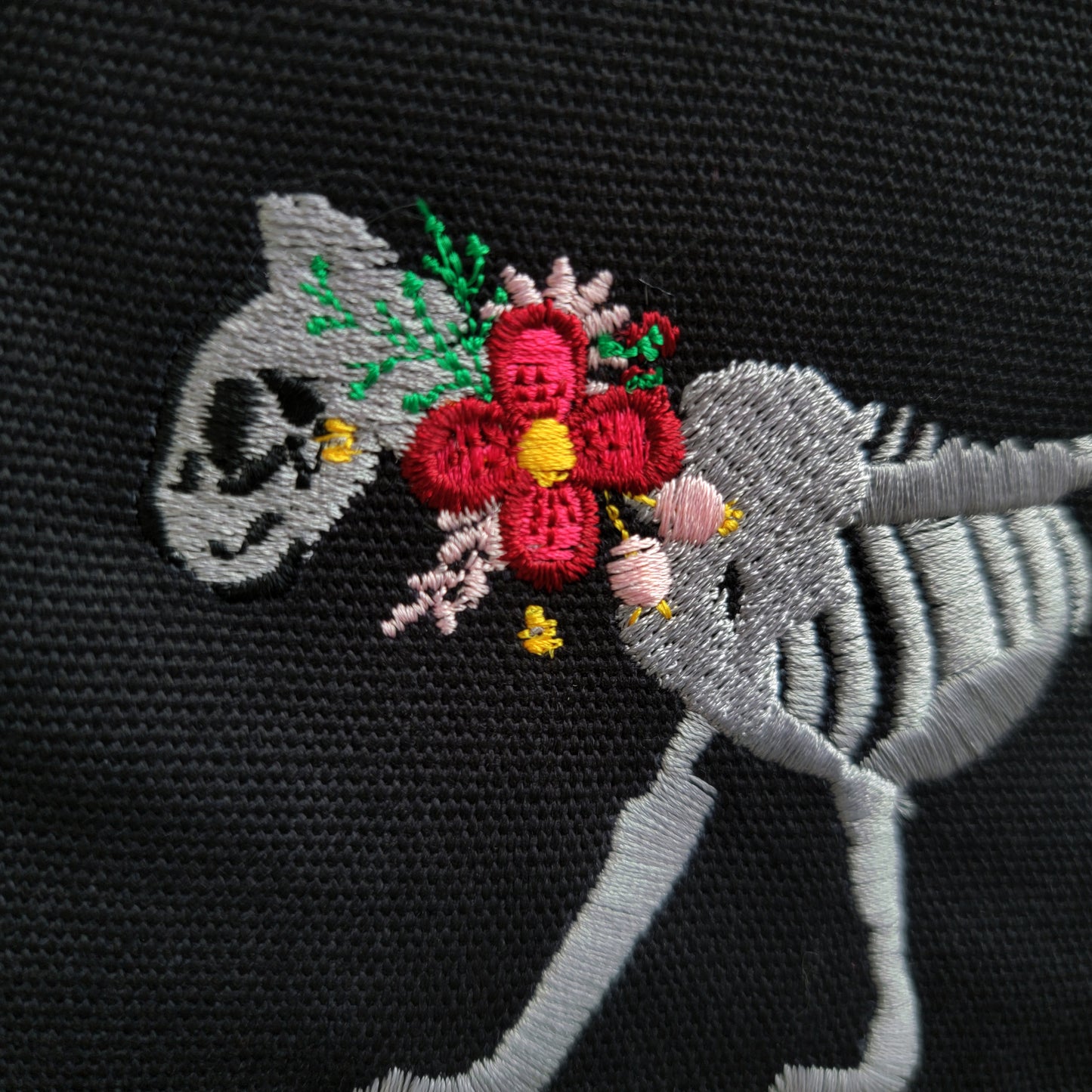 Skelly Cat - Embroidered Beach Wash Tote