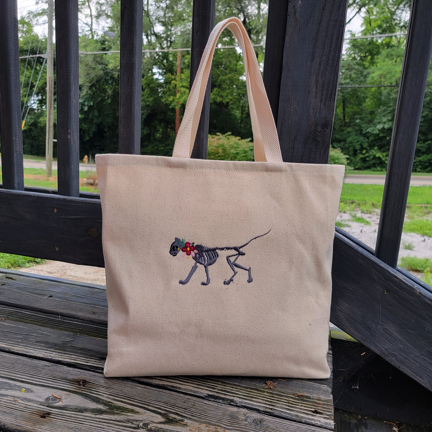Skelly Cat - Embroidered Twill Convention Tote