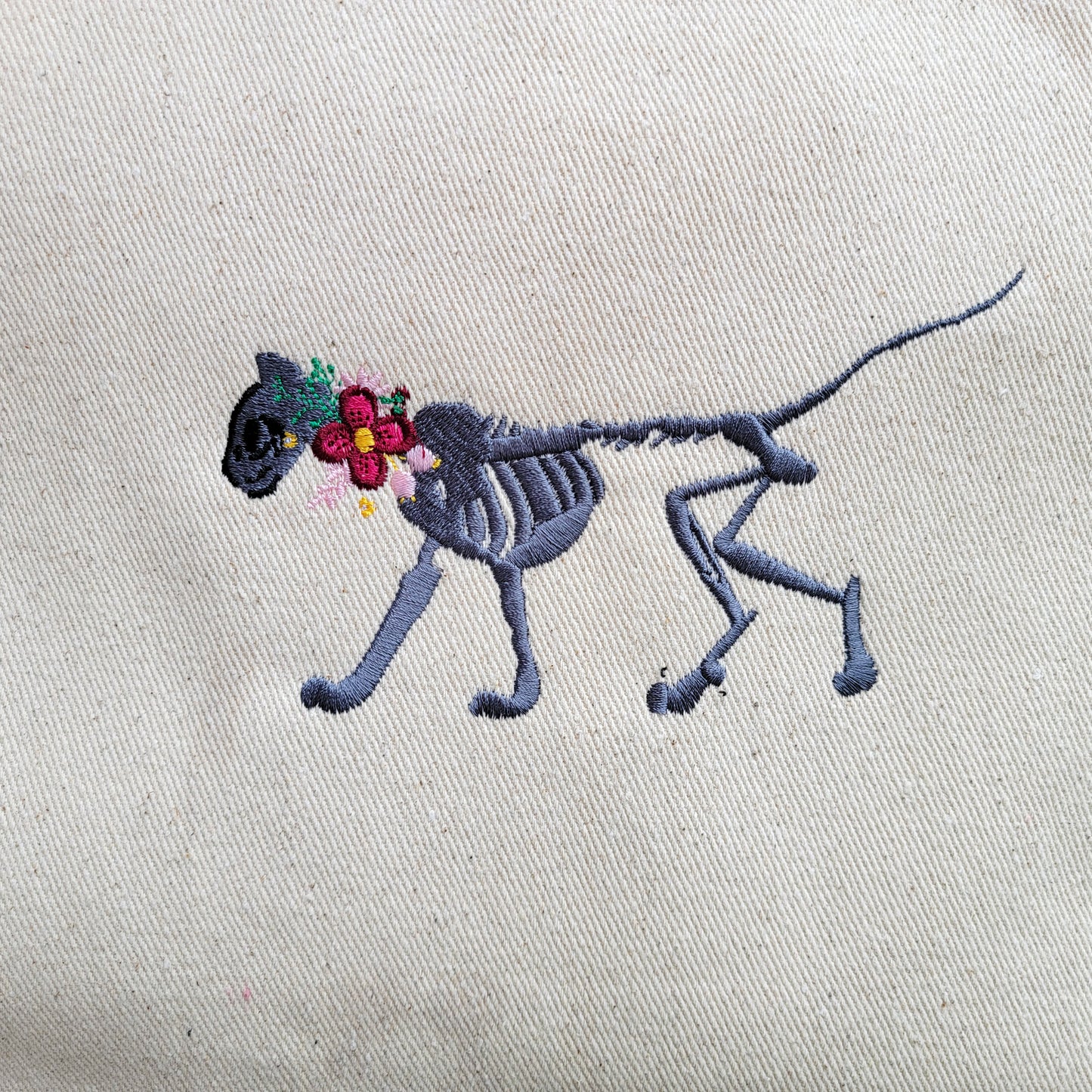Skelly Cat - Embroidered Twill Convention Tote