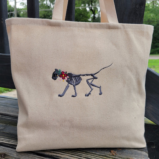 Skelly Cat - Embroidered Twill Convention Tote