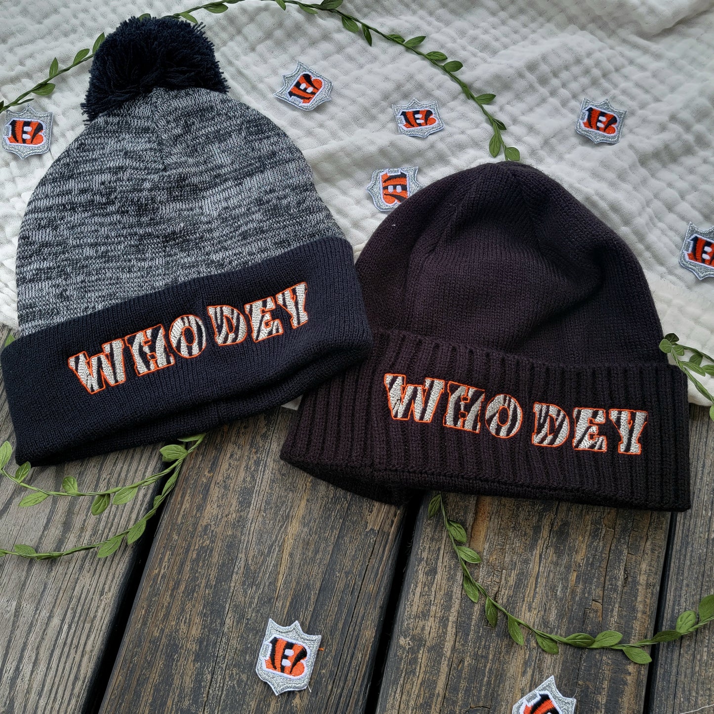 WHO DEY - Heather Pom Pom Beanie