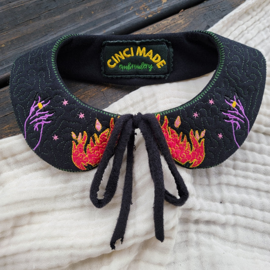 Black Fire Spell - Detached Peter Pan Collar