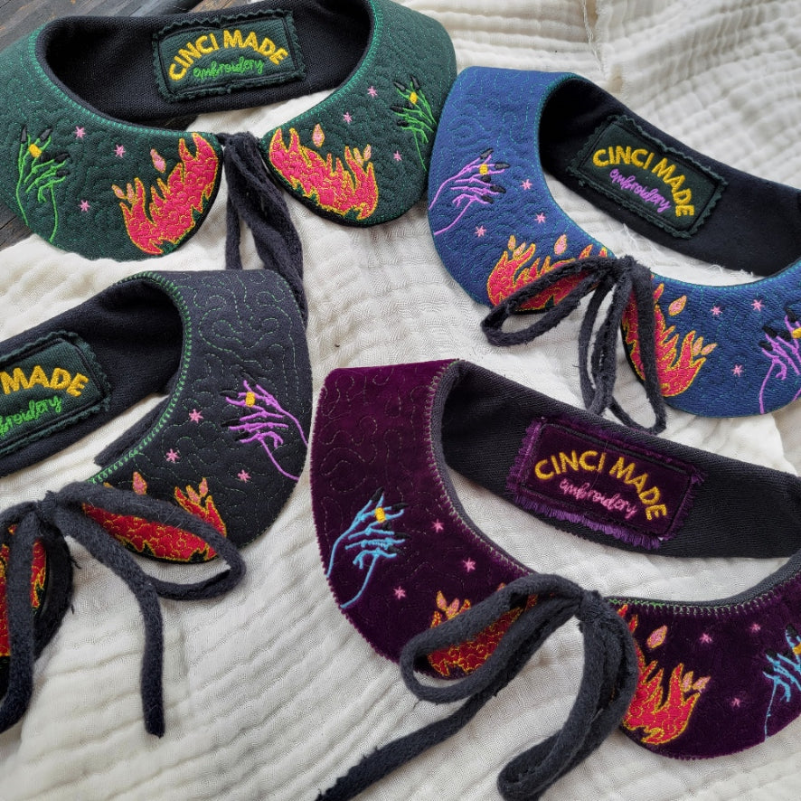 Navy Fire Spell - Detached Peter Pan Collar