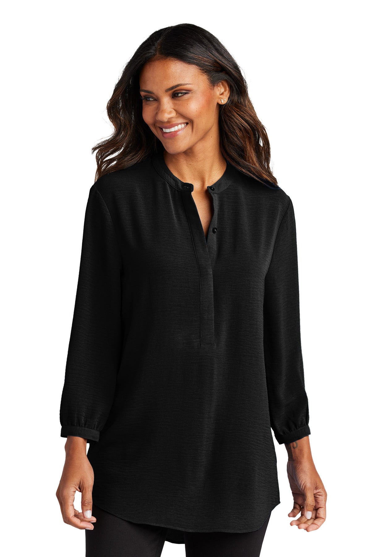 Mind The Value - Port Authority Ladies 3/4-Sleeve Textured Crepe Tunic LW713
