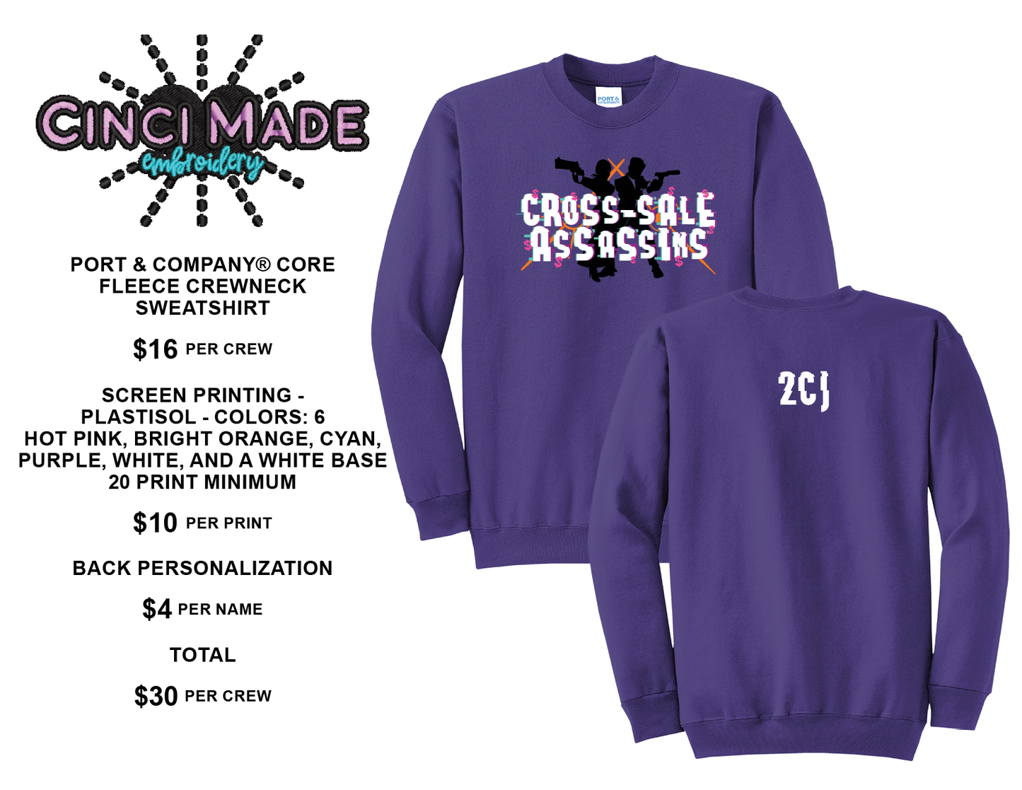 Cross-Sale Assassins - Port & Company® Core  Fleece Crewneck  Sweatshirt