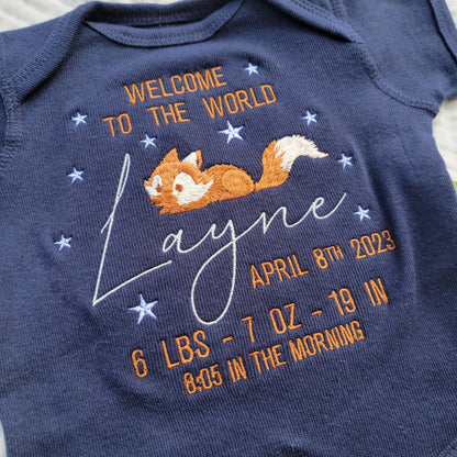 Custom Baby Announcement - Infant Short Sleeve Baby Bodysuit & Blanket