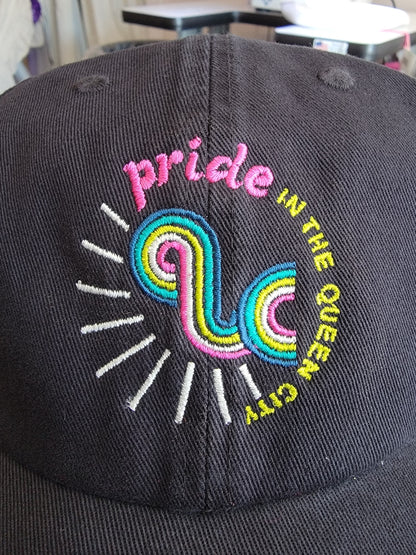 Pride in the Queen City Hat | Black Distressed Colorway
