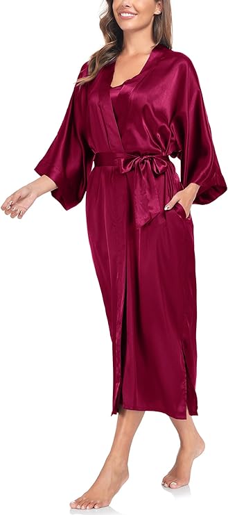 Long Kimono Satin Robe