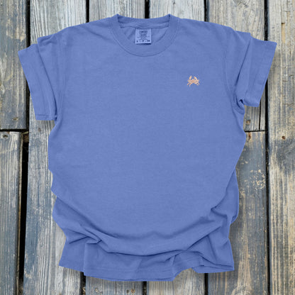 Crabbin - Embroidered Sea Creature -  COMFORT COLORS  Heavyweight Ring Spun Tee. 1717