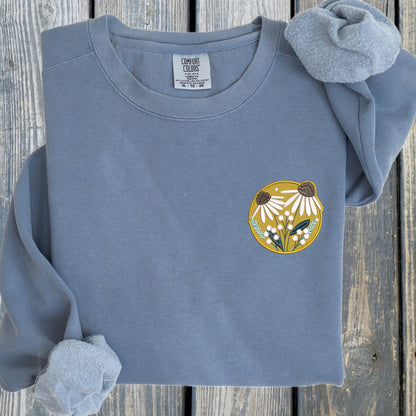 Customizable Flower Patch -  Comfort Colors ® Ring Spun Crewneck Sweatshirt