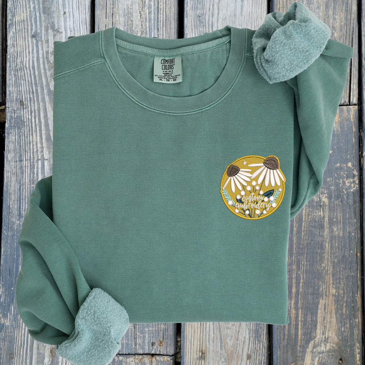 Customizable Flower Patch -  Comfort Colors ® Ring Spun Crewneck Sweatshirt